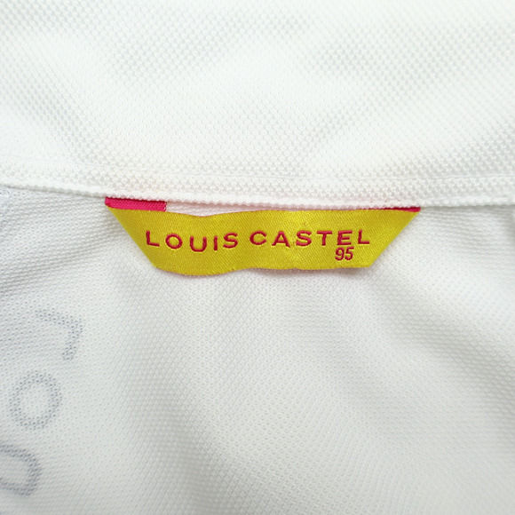 Louis Castel Women's Long Sleeve 1/2 Zip Golf Polo White/Grey/Black Sz 95 US S - Picture 6 of 9